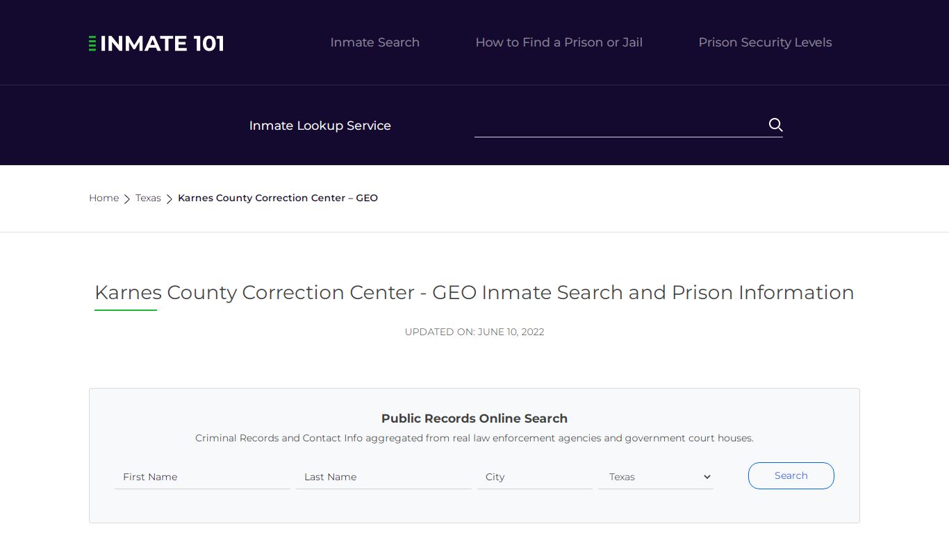 Karnes County Correction Center - GEO Inmate Search ...